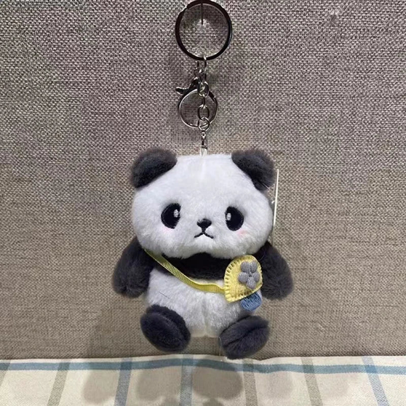 Plush Animal Keychains Cute Panda Doll Keyrings Creative Car Keys Accessories Couple Keychains Bag Kawaii Pendant Charms