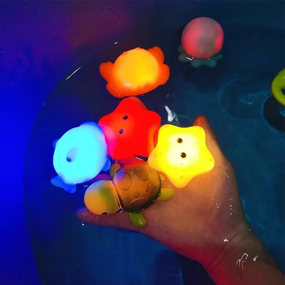 Baby Bath Toys Bathtub LED Light Up Toys Colorful Changing Waterproof Underwater Lights Bath Toys for Boys Girls Birthday Gift