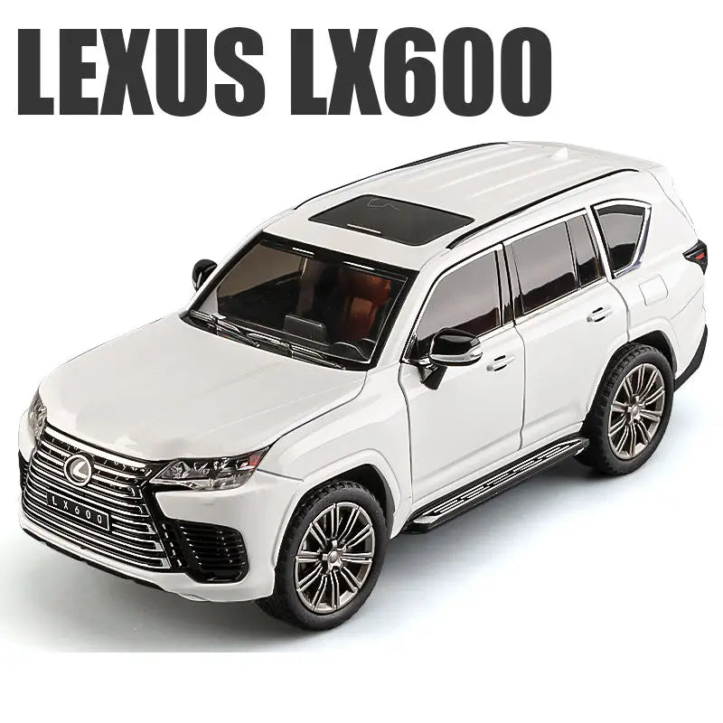 1:24 LX600 SUV Alloy Car Model Diecast Metal Off-road Vehicles Car Model Simulation Sound and Light Collection Children Toy Gift