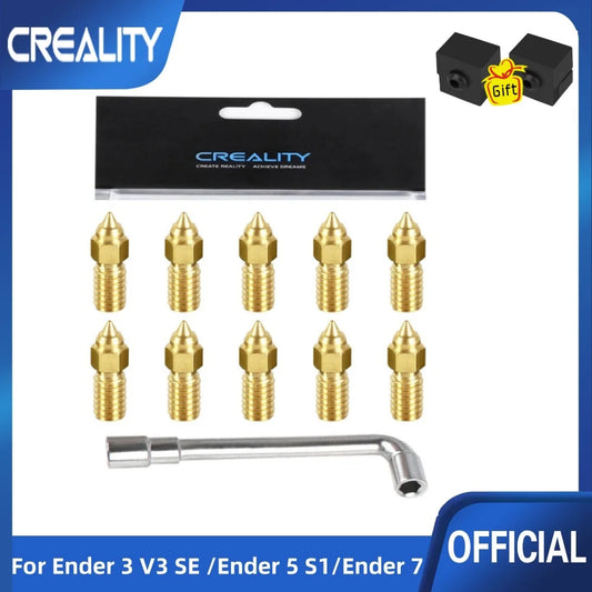 Creality Ender 3 V3 SE Nozzles 10PCS High-Speed Brass Nozzles Hotend Extruder Nozzle for Ender 5 S1/Ender 7 3D Printer