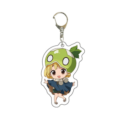 6CM Anime Dr.Stone Acrylic Keychain Model Cosplay Charm Characters Ornament Accessories Goods Collection Gifts