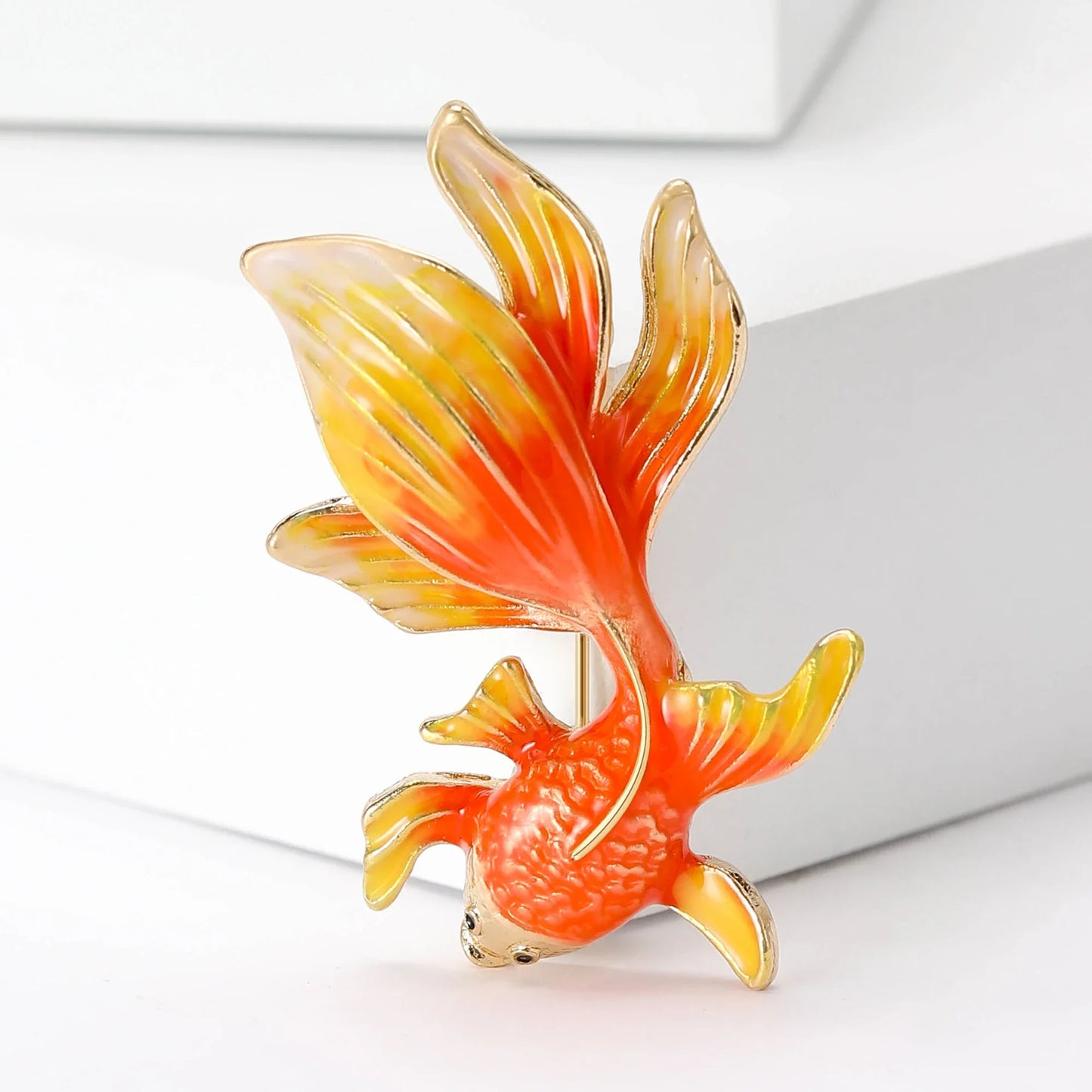 Enamel Goldfish Pins for Women Unisex Enamels Animal Brooches Office Party Friend Gifts Jewelry Accessories