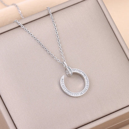 New Design Sense Light Luxury Pendant Necklaces For Women Trendy Stainless Steel Female Jewelry Ladies Neck Chain Accessories