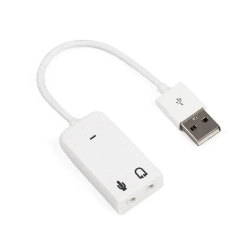 Usb 7.1 Sound Card External Independent Computer Desktop Cable Plug Play White Sound Card For Pc