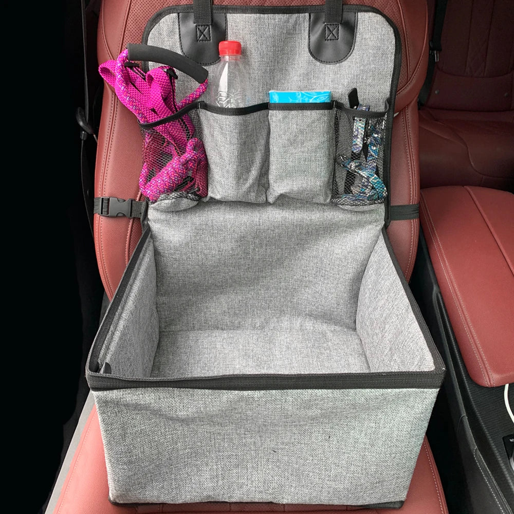 Dog Car Seat,Puppy Booster Seat for Car Front Seat with Storage Pockets,Pet Booster Car Seat for Small to Medium Dog