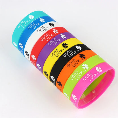 10Pcs/Lot Multicolor Luminous Heart Silicone Bracelets For Men Women Flower Sport Mix Style Rubber Wristband Bangle Jewelry Gift