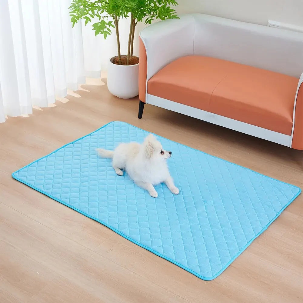 Dog Ice Mat Cooling Summer Pad Mat For Dogs Cat Blanket Sofa Breathable Pet Dog Bed Washable For Small Medium Large Dogs Mats