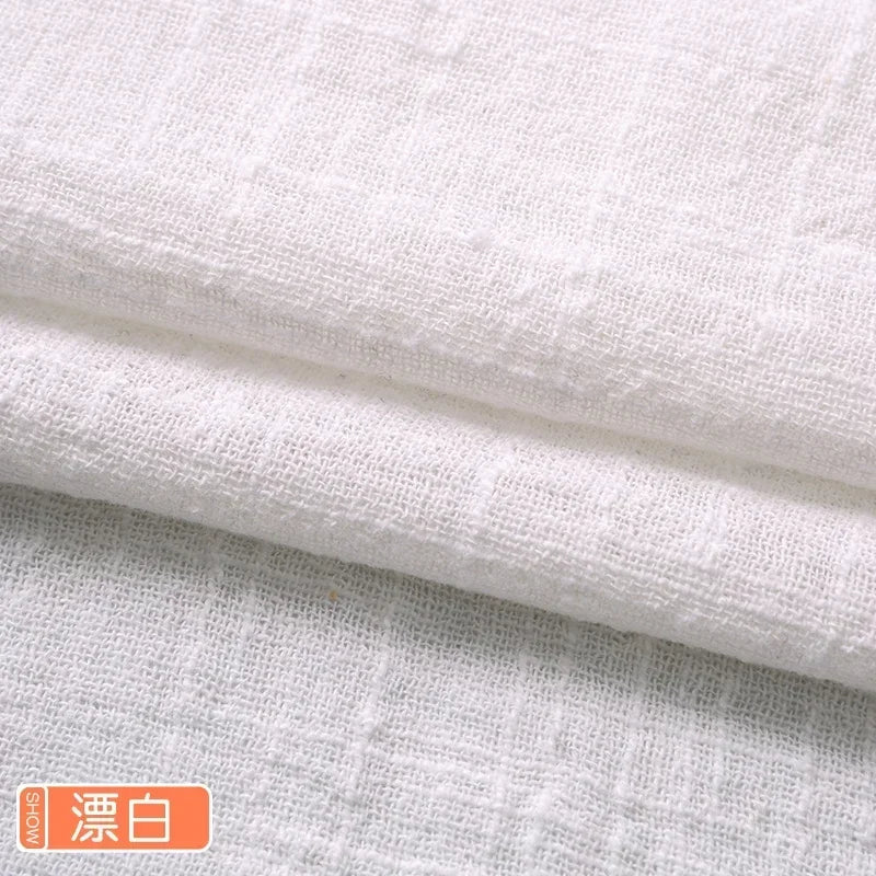 Solid Color Soft Thin Linen Cotton Fabric Organic Material Pure Natural Flax For Sewing DIY Handmade Clothes Patchwork Fabric