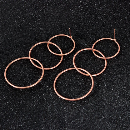 Hot fashion hoop earrings long interlocking Earrings geometric metal earrings Personality quality For Women girlfriend Girl gift