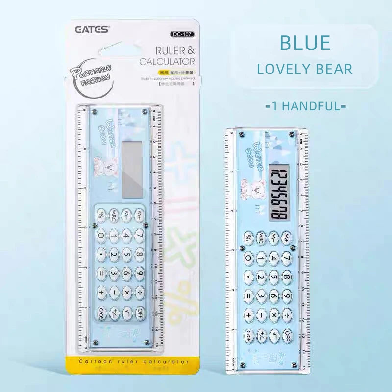 Hot Selling Ruler Calculator 8 Digits Display 15CM Scale Cute Micro Multi-function Office School Supplies