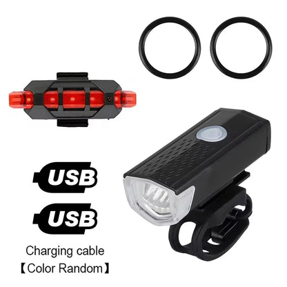 Bike Light Set Bicycle Headlight Taillight USB Rechargeable MTB Bike Front Rear Lamp Set Cycling Flashlight Bicycle Accessories