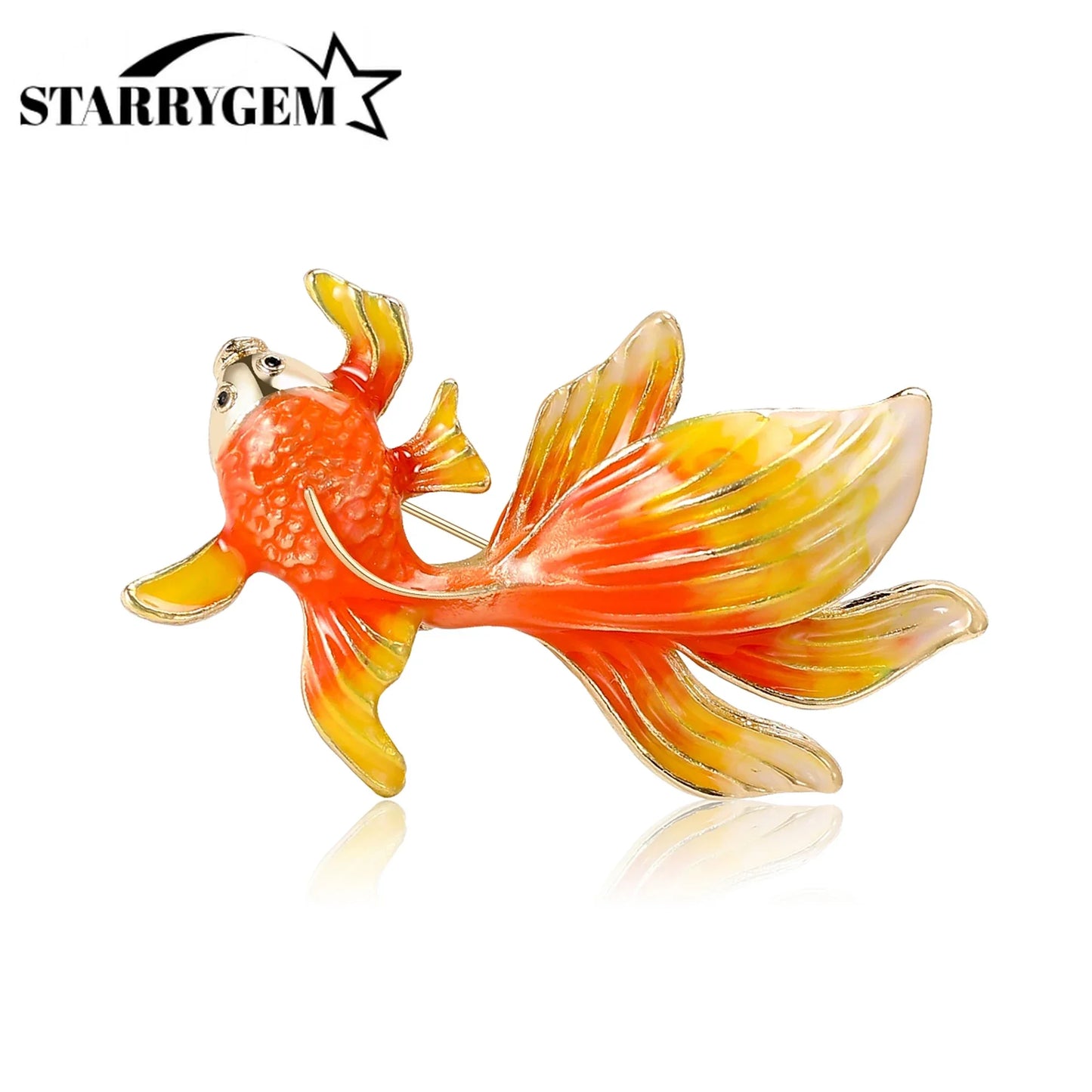 Enamel Goldfish Pins for Women Unisex Enamels Animal Brooches Office Party Friend Gifts Jewelry Accessories