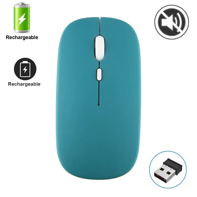 Silent Wireless Mouse Rechargeable Dula Model Tablet Bluetooth-compatible Mouse for iPad/Samsung/Huawei Laptop Mice 2.4G Mause