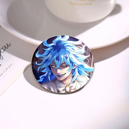 Twisted Wonderland Tinplate Pins Round Cartoon Brooches for Backpack Cothes Accessories Anime Collection Badge Decoration Gift