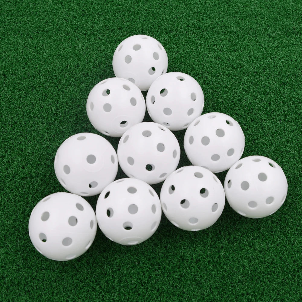 10Pcs 41mm Golf Training Balls Plastic Airflow Hollow with Hole Golf Balls Outdoor Golf Practice Balls Golf Accessories