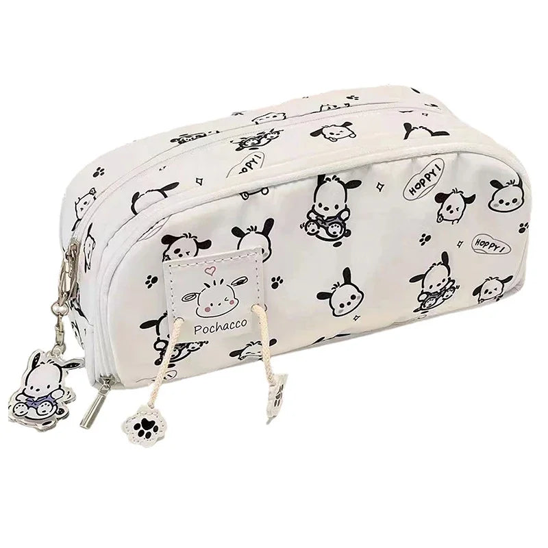 Sanrio Large Capacity Multifunctional Cartoon Pencil Case Cute Pochacco Kt Cat Printed Pattern Pencil Box School Supplies Gifts