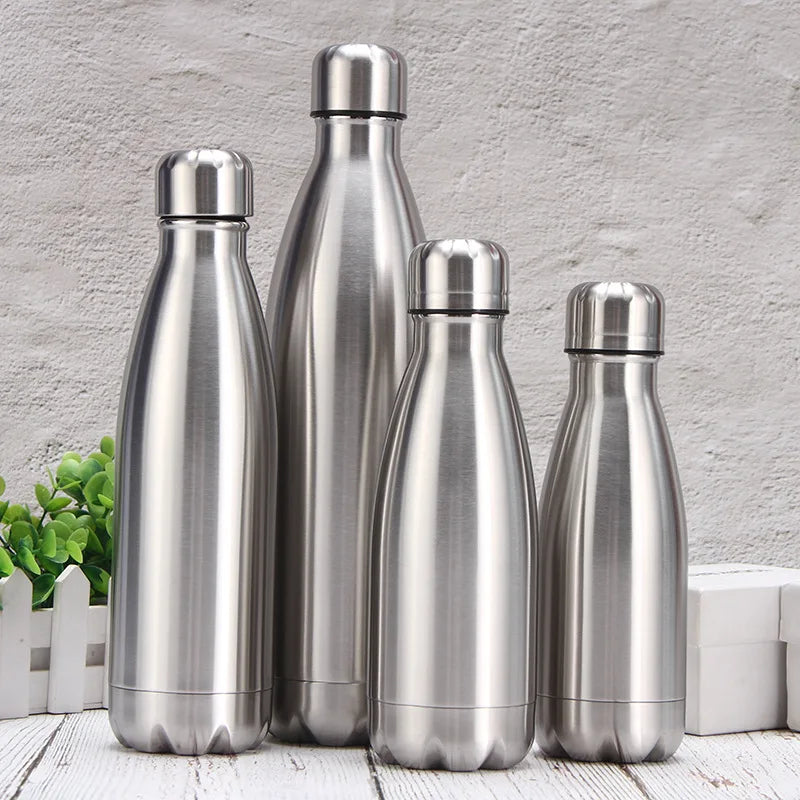 Stainless Steel Water Bottle 1 Liter Free Shipping Items, Drink Bottle for Sport Travel Cups,  500 750 1000ml Water Bottles