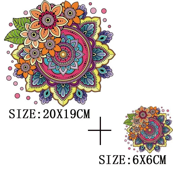 Beautiful Flower Iron On Transfer For Clothing DIY Fashion Heat Sticker On T-shirt Bag Retro Style Patches On Clothes Appliqued