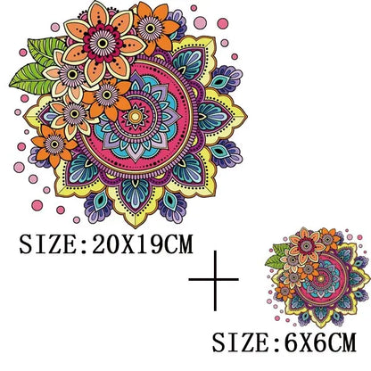 Beautiful Flower Iron On Transfer For Clothing DIY Fashion Heat Sticker On T-shirt Bag Retro Style Patches On Clothes Appliqued