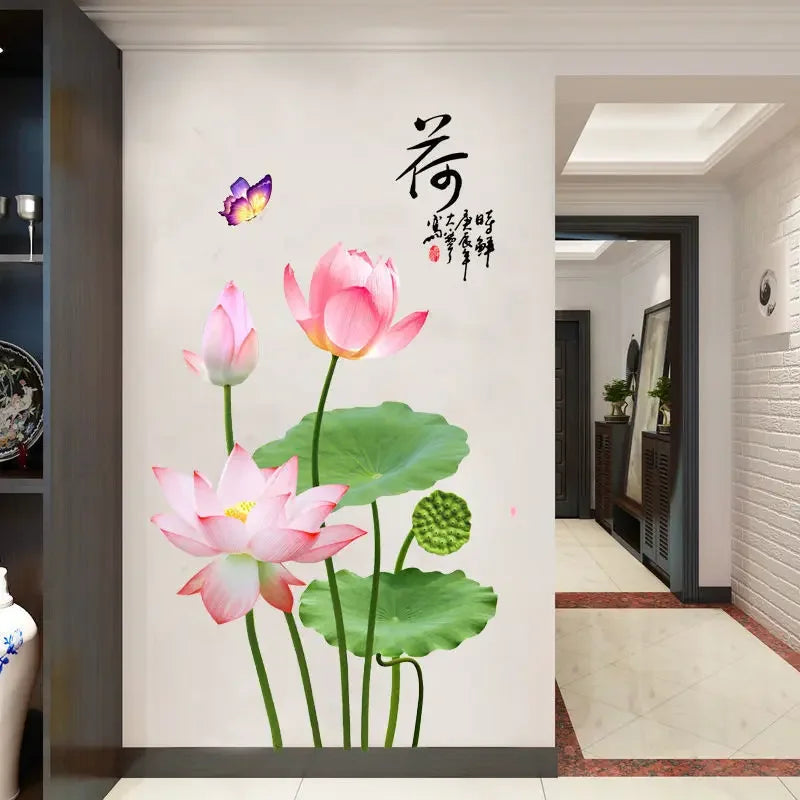 Flower Stickers Living Room Wall Background Wall Stickers Bedroom Room Wall Decoration Stickers Wallpaper Self-adhesive Stickers