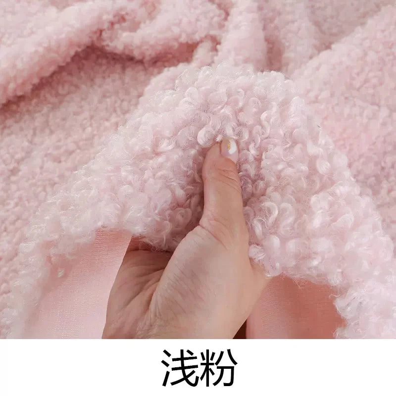 45x50cm Thickening Soft 100% Polyester Middle Sheep Roll Wool Fleece Loop Velvet Plush Fabric DIY Sewing Clothing Fabric