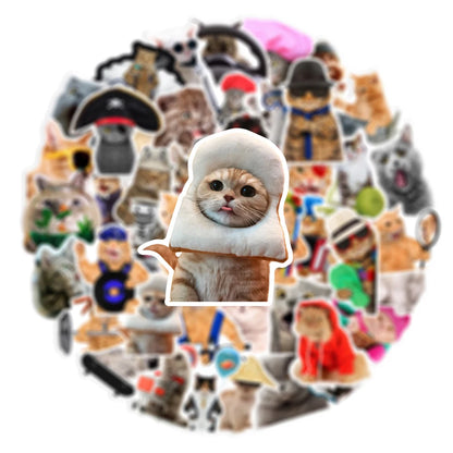 10/30/66pcs Cute Funny MEME Cat Stickers Kawaii Cartoon Animals Decals Laptop Motorcycle Suitcase Notebook Waterproof Sticker