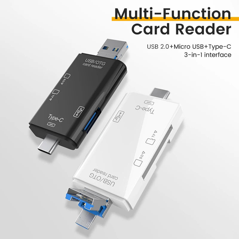 Elough OTG Micro SD Card Reader Flash Drive Smart Memory Card Reader Type C Cardreader USB C Adapter USB2.0 TF Card Adapter CF