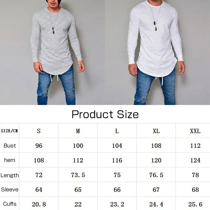 Men's T-Shirts Lycra S-3Xl Long Sleeved Men T Shirt Pure Color Casual Mens Long Sleeve Man T-Shirt for Male