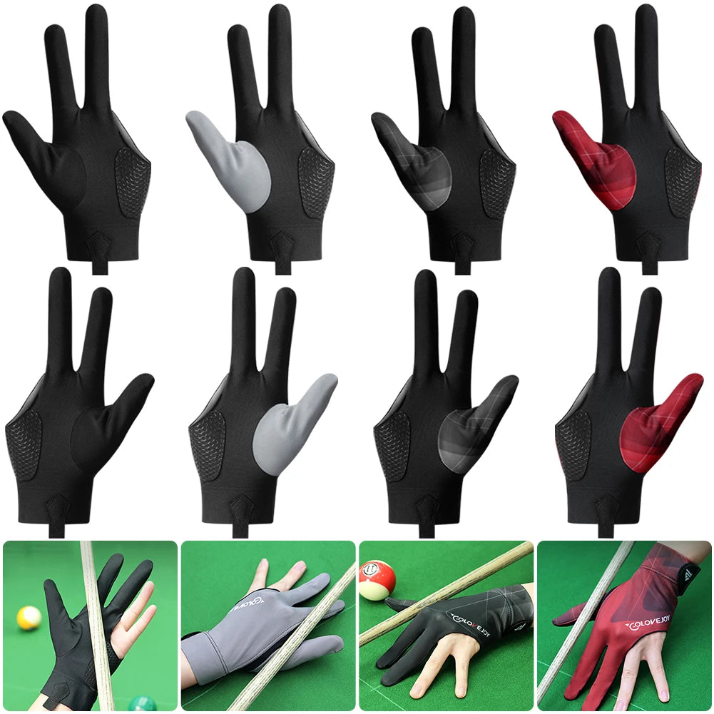 Full-Finger Billiards Gloves Non-Slip Billiard Pool Gloves Left/Right Hand Universal Billiard Sports Accessories