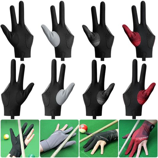 Full-Finger Billiards Gloves Non-Slip Billiard Pool Gloves Left/Right Hand Universal Billiard Sports Accessories