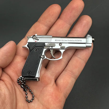 1:3 92f G34 Alloy Pistol Model Portable Keychain Bag Detachable Toy Gun Fidget Toy Fake Gun for Boy Collection Adults Gift