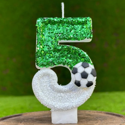 1Pc Creative Football 0-9 Digital Birthday Candle Cake Decoration