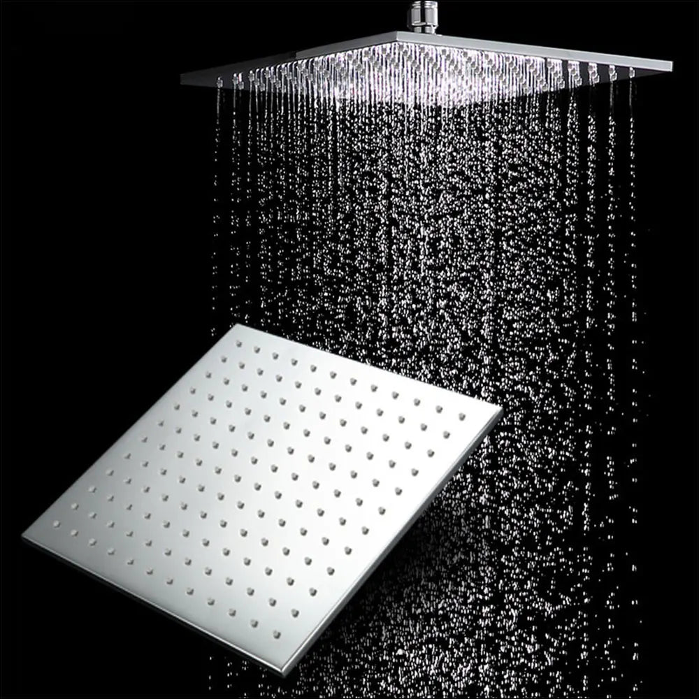 8/10/12 Inch Rainfall Shower Heads Stainless Steel Square Showerhead Ultra Thin Waterfall Shower Head Pressurized Shower Head