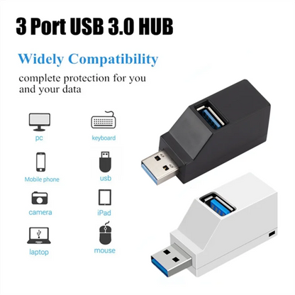 USB 3.0 HUB Adapter Extender Mini Splitter Box 1 to 3 Ports High Speed USB 2.0 For PC Laptop U Disk Card Reader Data USB Hubs