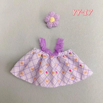 20Cm Cotton Doll Clothes College Style Suit Plush Doll Cute Baby Clothes Skirt for Upset Duck