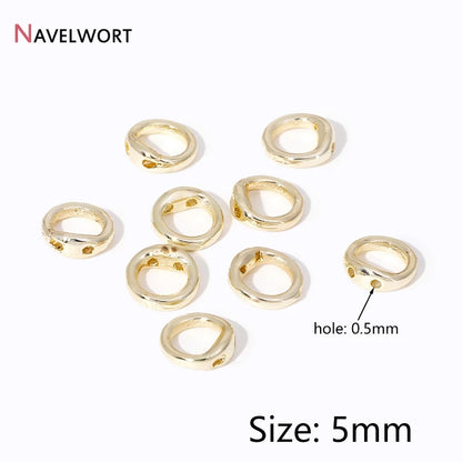 End Caps For Jewelry,10/20Pcs 18K Gold Plated Brass Metal End Caps For DIY Bracelet Necklace Making Finding,Supplies For Jewelry