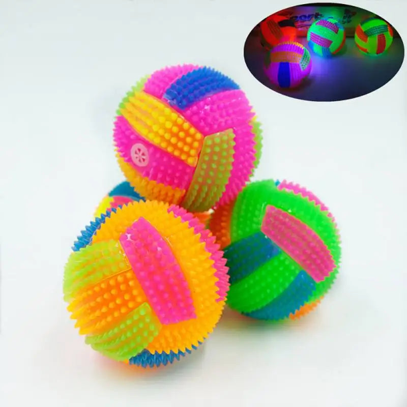 Glowing Ball Dog Toy Led Puppy Bouncy Chew Dog Ball Molar Toy Pet Color Light Ball Interactive Toys for Cats Small Dogs