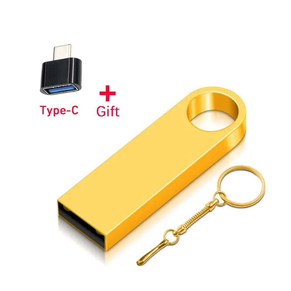 High Speed Pendrive 128GB 256GB 515GB Memory Stick Metal Usb Flash Drive 1TB 2TB Pen Drive 4GB 8GB 16GB 32GB 64GB Usb Stick