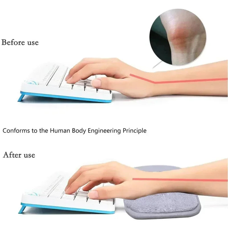 Nworld Ultra Memory Cotton Keyboard Pad Soft Sweat-absorbent Anti-slip Computer Wrist Elbow Mat Gift for Office Table Desktop