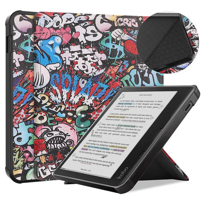 For Kobo Libra Colour Case 2024 7 Inch Multi-folding Stand Soft TPU Back Smart Shell for Kobo Libra Colour Cover Auto Sleep/Wake