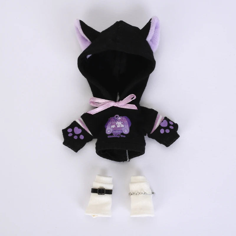 New OB11 Clothes Set Kawaii Kitten Sweater Long Sleeved Cat Game Jacket Doll Accessories For Molly GSC YMY P9 Body 1/12 BJD Doll