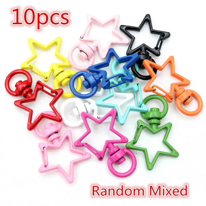 New Fashion Multi-colors Mixed Alloy Open Rings Lobster Clasp Hooks Ball Chains DIY Jewelry Making Findings Supplies