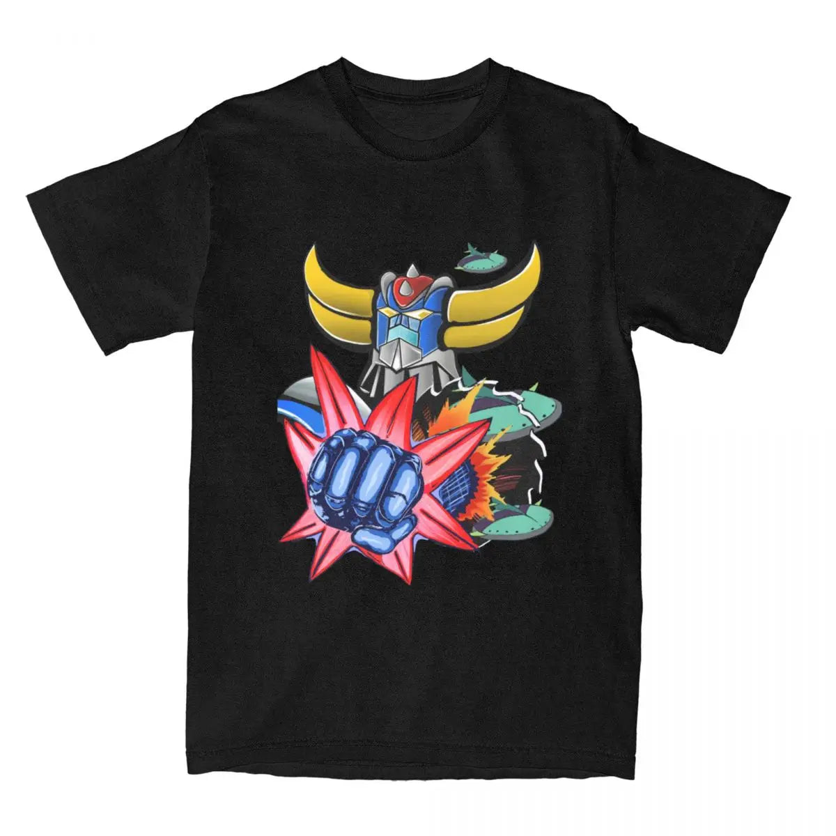 1975 UFO Robot Grendizer T Shirt Men Women UFO Robot Goldorak Funny Pure Cotton Tee Shirt Crew Neck Short Sleeve EU Size Tshirt