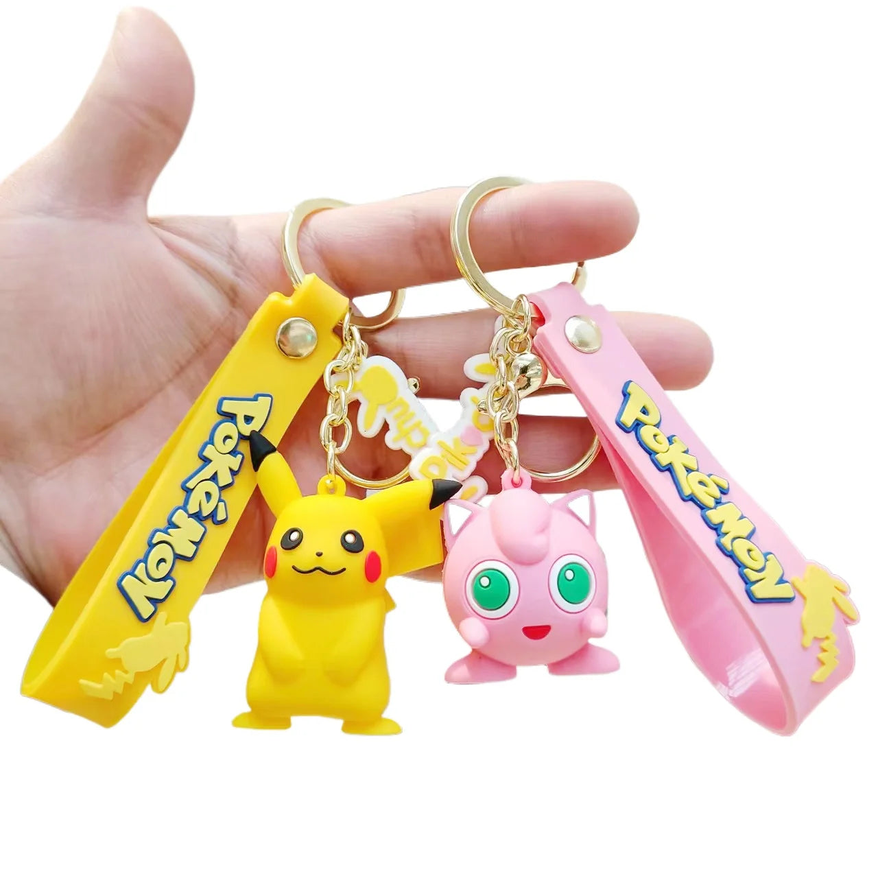 Pokémon Cuties Keychains - Pikachu, Squirtle, Jigglypuff, Bulbasaur, Psyduck - Adorable Car Key Decorations for Pokémon Lovers!