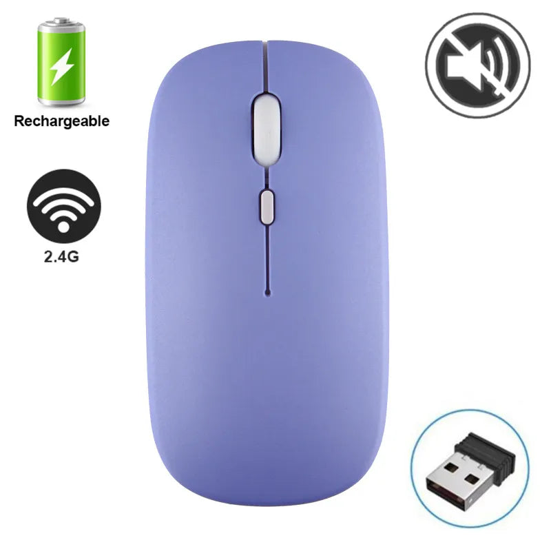 Silent Wireless Mouse Rechargeable Dula Model Tablet Bluetooth-compatible Mouse for iPad/Samsung/Huawei Laptop Mice 2.4G Mause