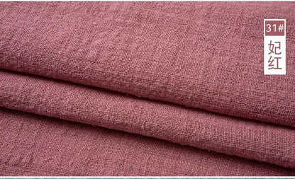 Solid Color Soft Thin Linen Cotton Fabric Organic Material Pure Natural Flax For Sewing DIY Handmade Clothes Patchwork Fabric