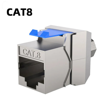 ZoeRax RJ45 Cat8 Cat7 Cat6A Shielded Keystone Jacks, RJ45 STP Tool-Less Type Zinc Alloy Module Shielded Keystone Jack Adapter