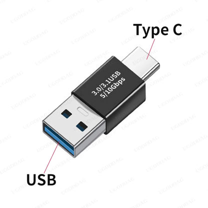 USB C to USB 3.0 Aluminum Adapter USB A 3.0 Female to 90 Degree 3.1 Type C Male Converter for Smartphone Flash Drives