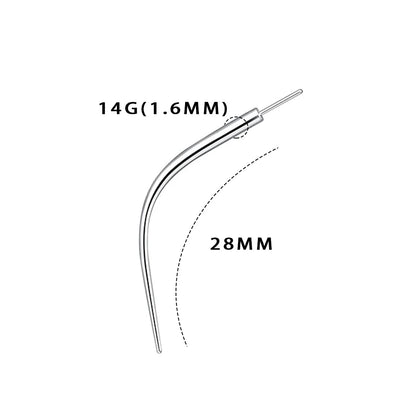 ASTMF136 Titanium Conical Needle Push-In Spiral Lip and Nose Piercing Cartilage Earring Lip Nail Nasal Nail Stretcher