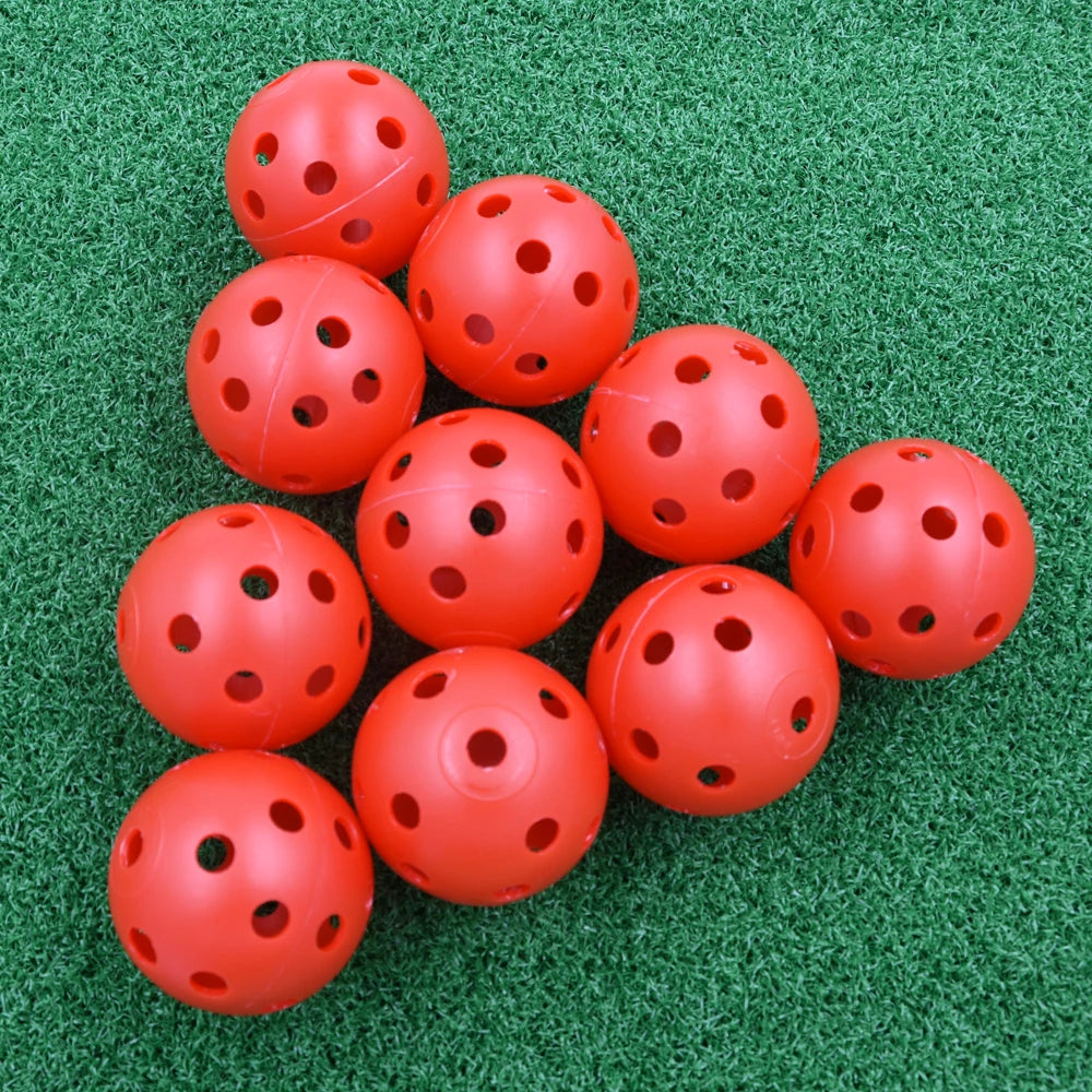 10Pcs 41mm Golf Training Balls Plastic Airflow Hollow with Hole Golf Balls Outdoor Golf Practice Balls Golf Accessories